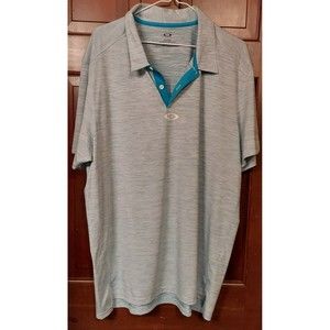 Oakley Men's Size XXL Tailored Fit Light Blue or Teal Polo Shirt